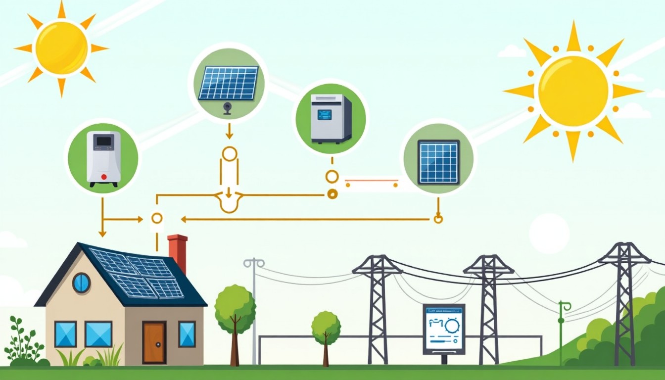 PV Anlage Aufbau Solarmodule Wechselrichter Batteriespeicher