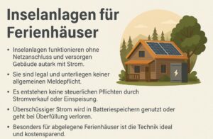 Inselanlagen für Ferienhäuser: Stromautarkie leicht gemacht