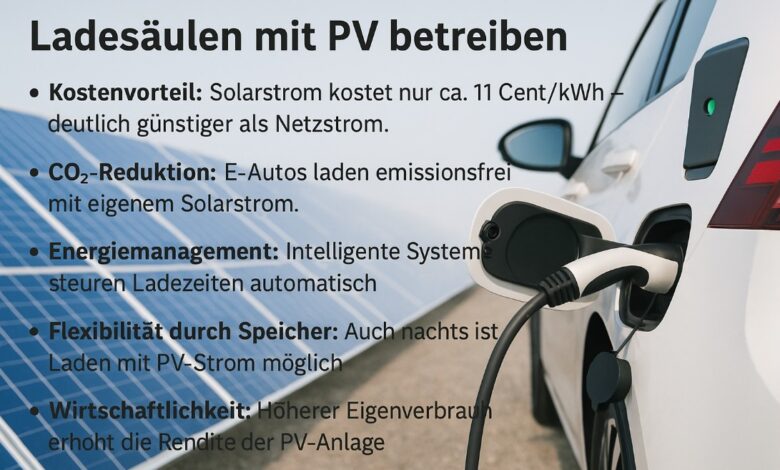 Ladesaeulen mit PV betreiben