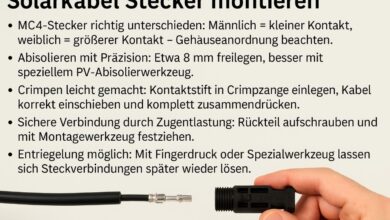 MC4 Solarstecker montieren Anleitung