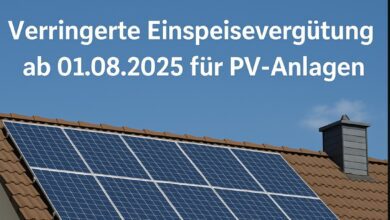 Geringere Einspeiseverguetung fuer PV Anlagen ab 01.08.2025 [Bildinhalt mit KI erstellt]