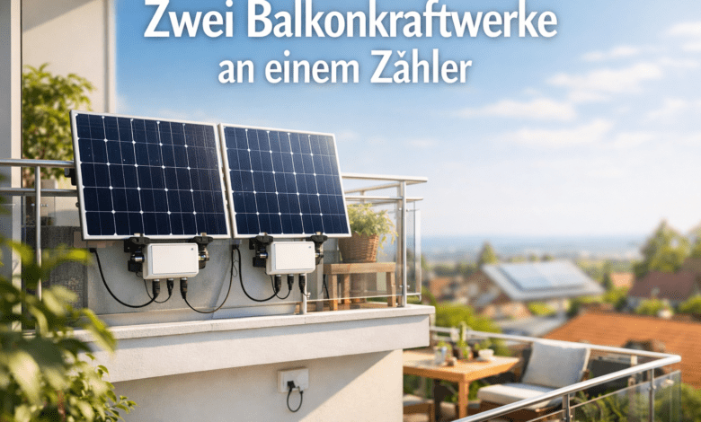 Zwei Balkonkraftwerke an einem Zähler