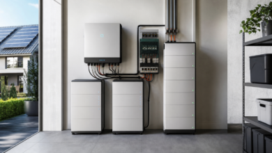 Hochvolt und Niedervolt Speicher im Vergleich in einem modernen PV-Technikraum